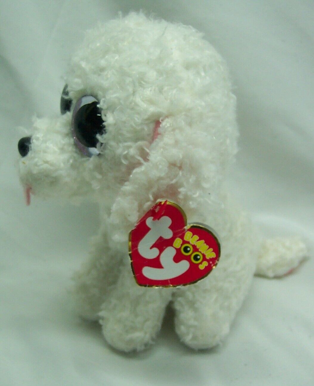 TY Beanie Boos BIG EYED PIPPIE THE WHITE POODLE DOG 6