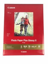 Canon Photo Paper Plus Glossy II Inkjet  8.5 x 11 - 20 Sheets  PP-301 NEW SEALED - $12.98