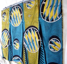 Nigerian African Wax Prints Fabric Guaranteed Anningtex Wax 810304 Blue Yellow - $12.99