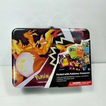 Pokemon Treasure Chest Collectors Tin NEW Charizard 5 TCG Packs Notepad ... - $49.49