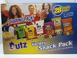 Utz Potato Chips, Cheese Curls, Pretzels, Party Mix 28 Count Variety Snack Box - $34.60