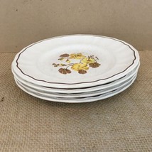 Kensington Ironstone England Handcrafted Yellow Flowers Dinner Plates (4) - $18.81