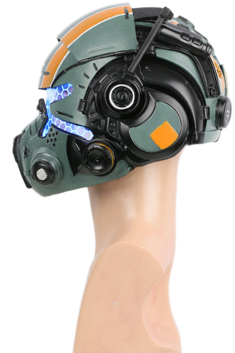 Titanfall 2 Jack Cooper Helmet Green Resin LED Eyes Mask