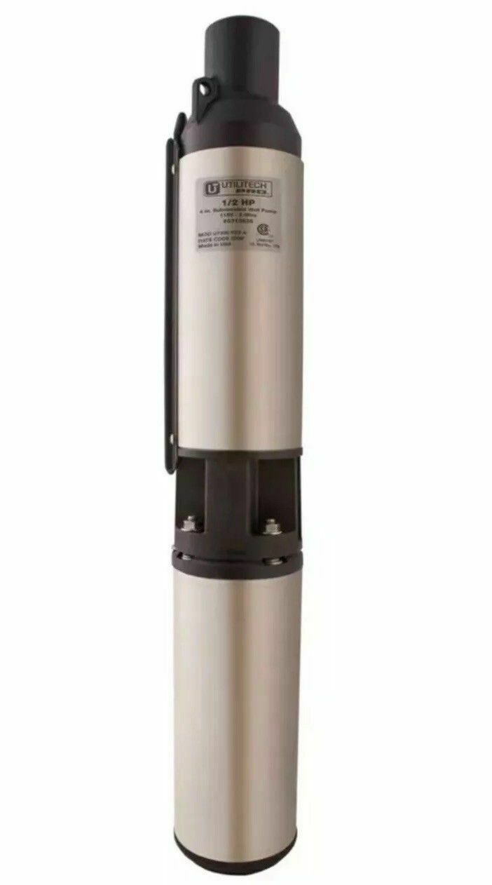 Utilitech Pro 4" 230 Volt 1/2 HP Stainless Steel Submersible Well Pump