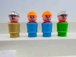 Vintage Fisher-Price Little People Garage Squad / Machinery Drivers ~ Lot of 4 - $15.79