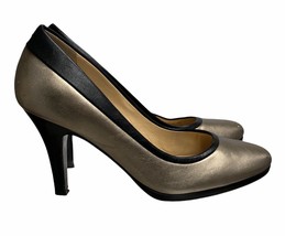 Cole Haan Air Bronze Pumps Heels Leather Black Trim Shoes  Size 7 M - $30.35