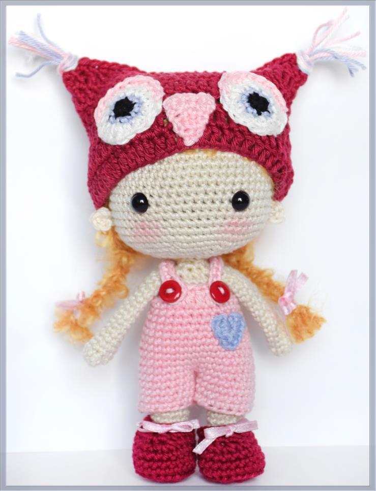 PDF Pattern Crochet Pattern Doll with Owl Cap Amigurumi Pattern | INSTANT DOW