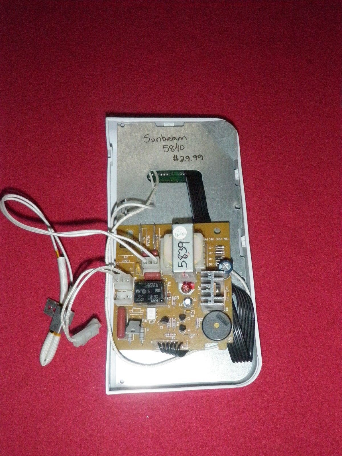 Sunbeam Oster Bread Maker Control Panel PCB Fuse Temp Sensor 5839/5840