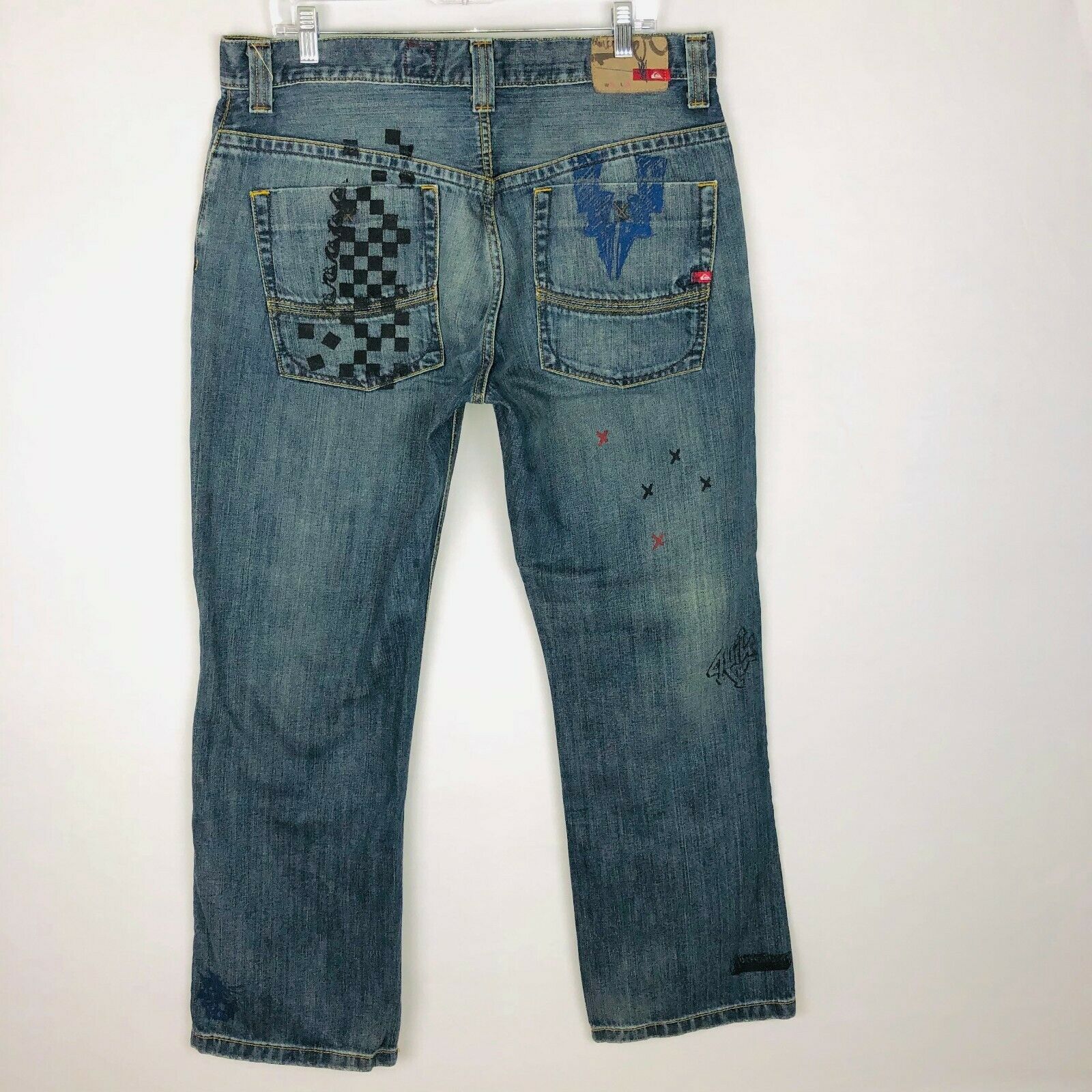 Quiksilver Quik Mens 36 Artwork Bootcut Jeans Jeans