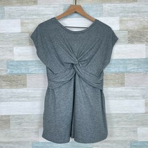 Isabel Maternity Twist Front Tee Gray Short Sleeve Stretch Casual Womens XS - $19.79