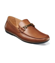 Men's Florsheim Talladega Moc Toe Bit Driver Shoes Rich Leather Cognac 13388-221 - $112.50