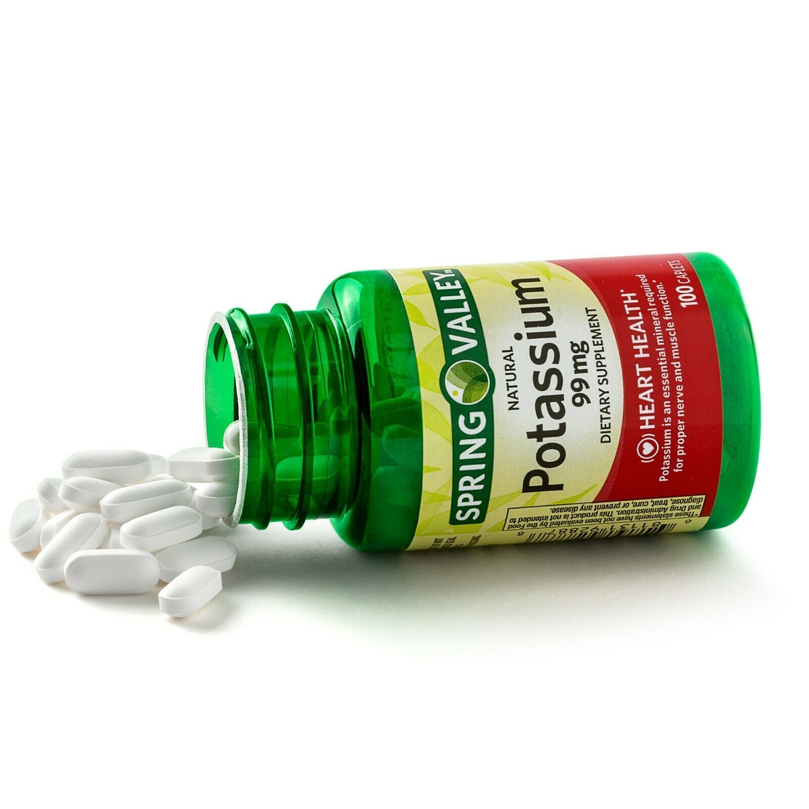 Spring Valley Potassium Caplets, 99 mg, 100 Ct..+ Other Vitamins