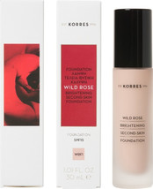 Korres Wild Rose Brigthening Second-Skin Foundation WRF1 30ml - $25.30