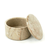 Col Conk Brown Fossil Marble L arge Covered Shave Soap Bowl Shaving Bowl - $46.00