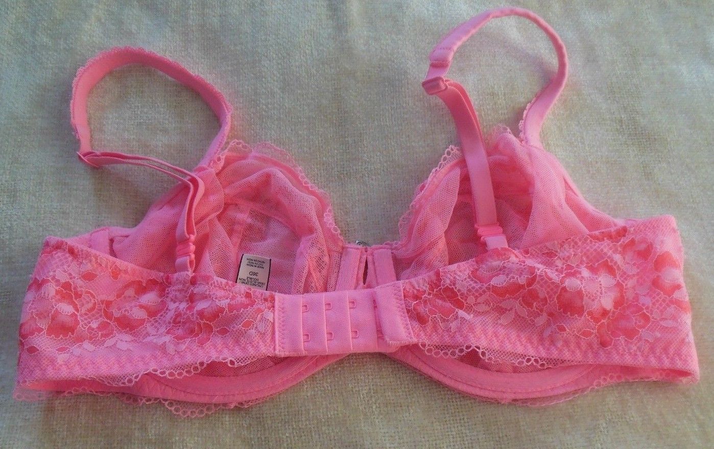 NWT Victoria/'s Secret Body by Victoria Unlined Demi Sheer Mesh Bra 36D 38D Beige