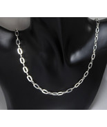 Flat Oval Cable Chain Necklace 5mm In 925 Sterling Silver, Solid Link Ch... - $54.00