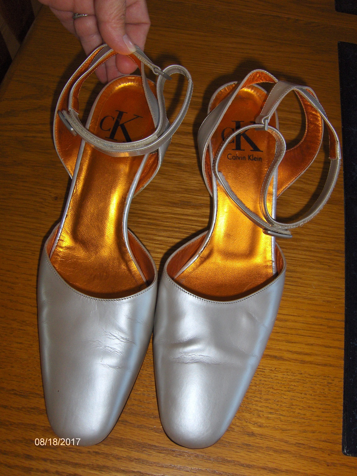 calvin klein silver shoes