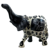Handmade Elephant with Relief Animal Skin Patterns Statue - $38.95