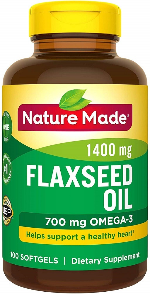 Nature Made Flaxseed Oil 1400 mg Softgels, 100 Count (Packaging May ...