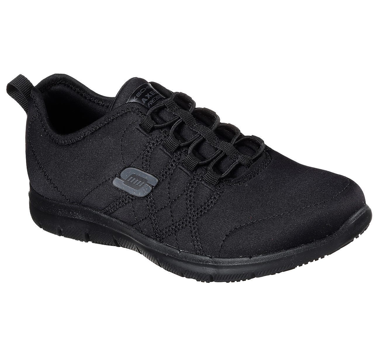 77211 W Wide Fit Black Skechers Shoes Women Memory Foam Work Slip Resistant Sole Occupational 4299