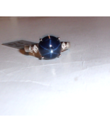 Blue Star Sapphire Round &amp; White Topaz Round Ring, Silver, 925 Size 7, 6... - $105.00