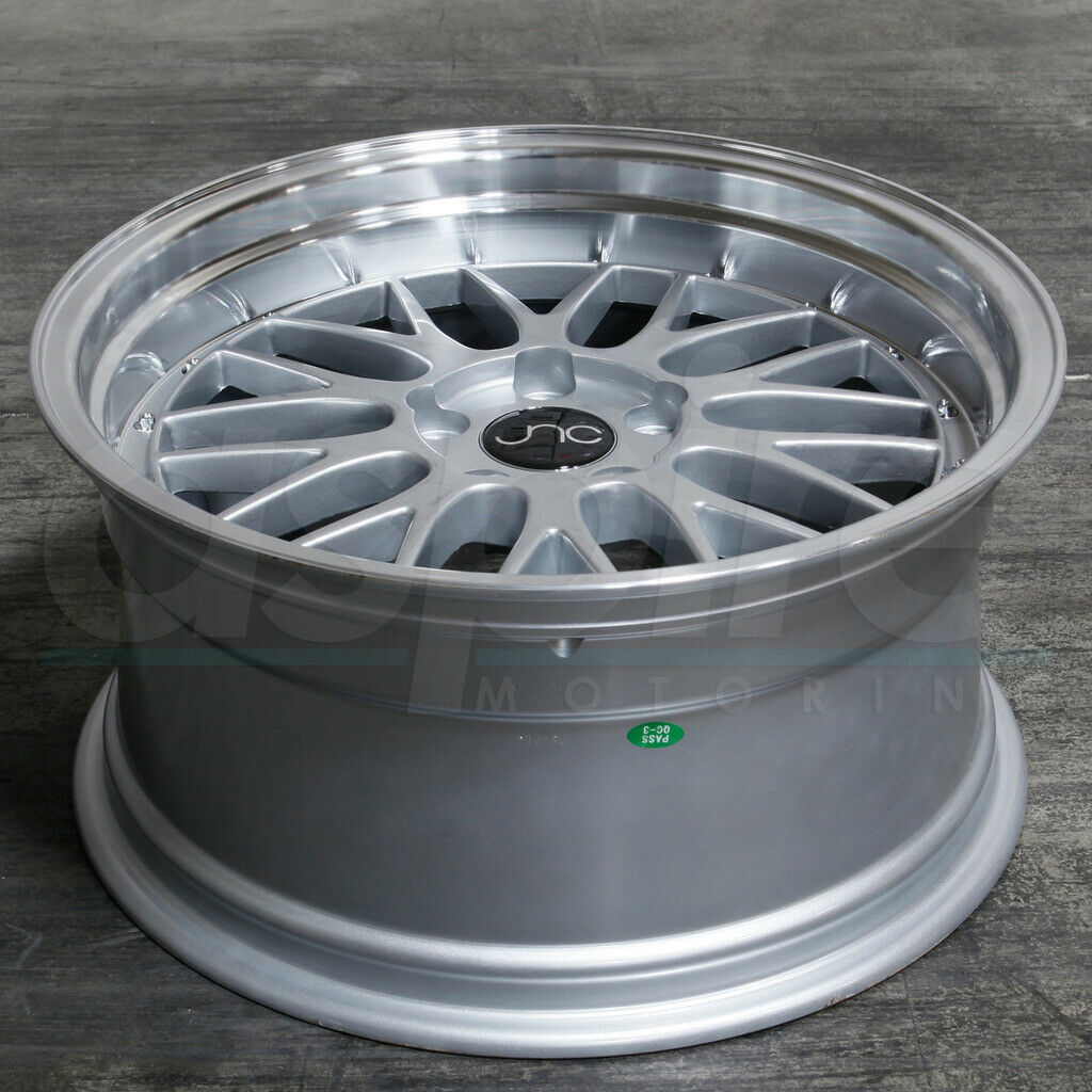 One 17x9.5 JNC 005 JNC005 5x114.3 32 Silver Machine Lip Wheel Rims - Wheels