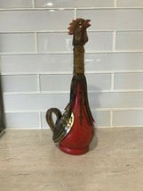 RARE Vintage Leather Rooster Decanter 15&quot;  ITALY - $7.92