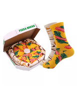 Anysox Biege and Mustard Size 5-11 Long Socks With Pizza Design Happy Ha... - $56.25+