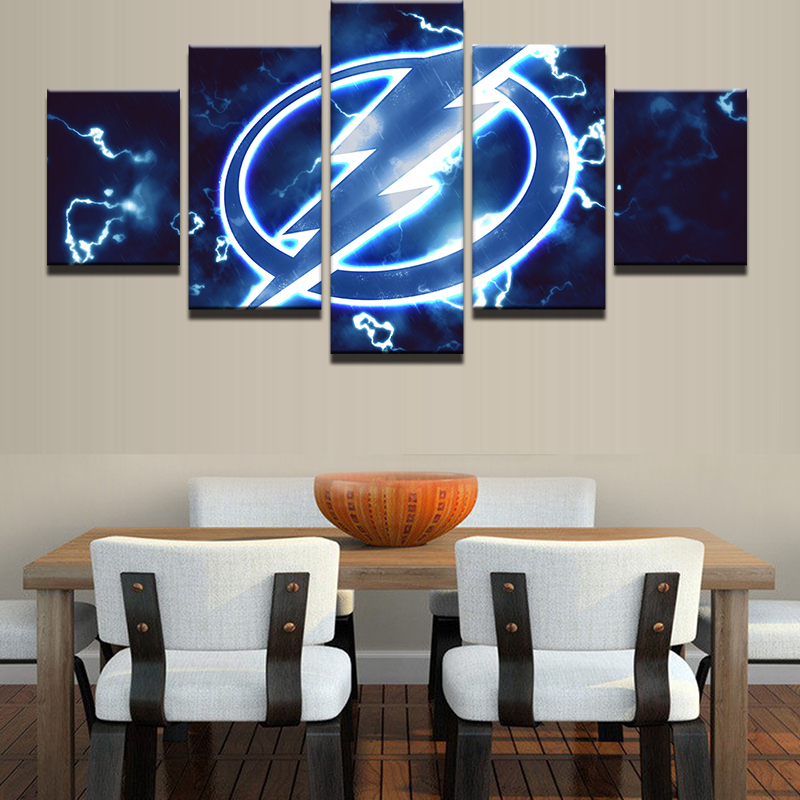 5pcs Tampa Bay Lightning Ice Hockey Printed Canvas Wall ...
