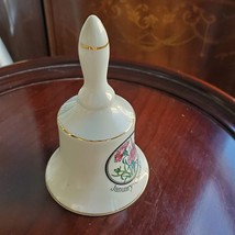 Vintage Porcelain Bell, January flower Carnation, by Papel, made in Japan image 3