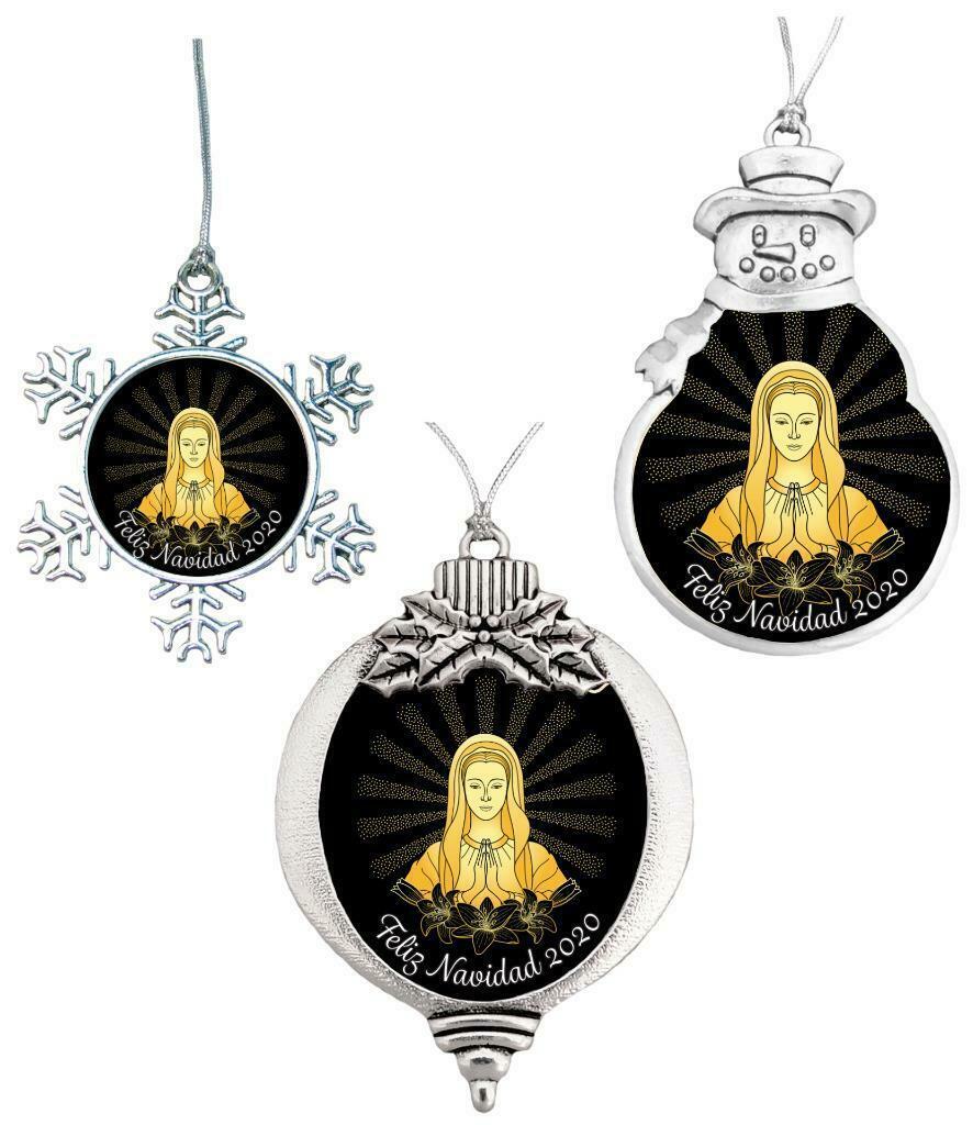 Virgin Mary Merry Christmas 2021 Catholic Ornament Choose Snowman Snowflake Bulb