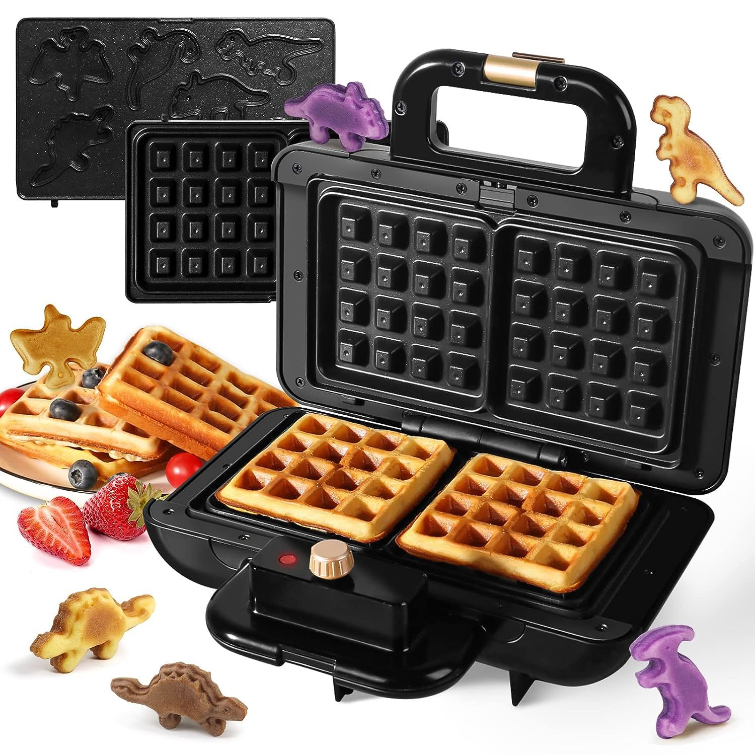 Mini Waffle Maker Waffle Iron Dinosaur Waffle Maker For Kids 7 Unique