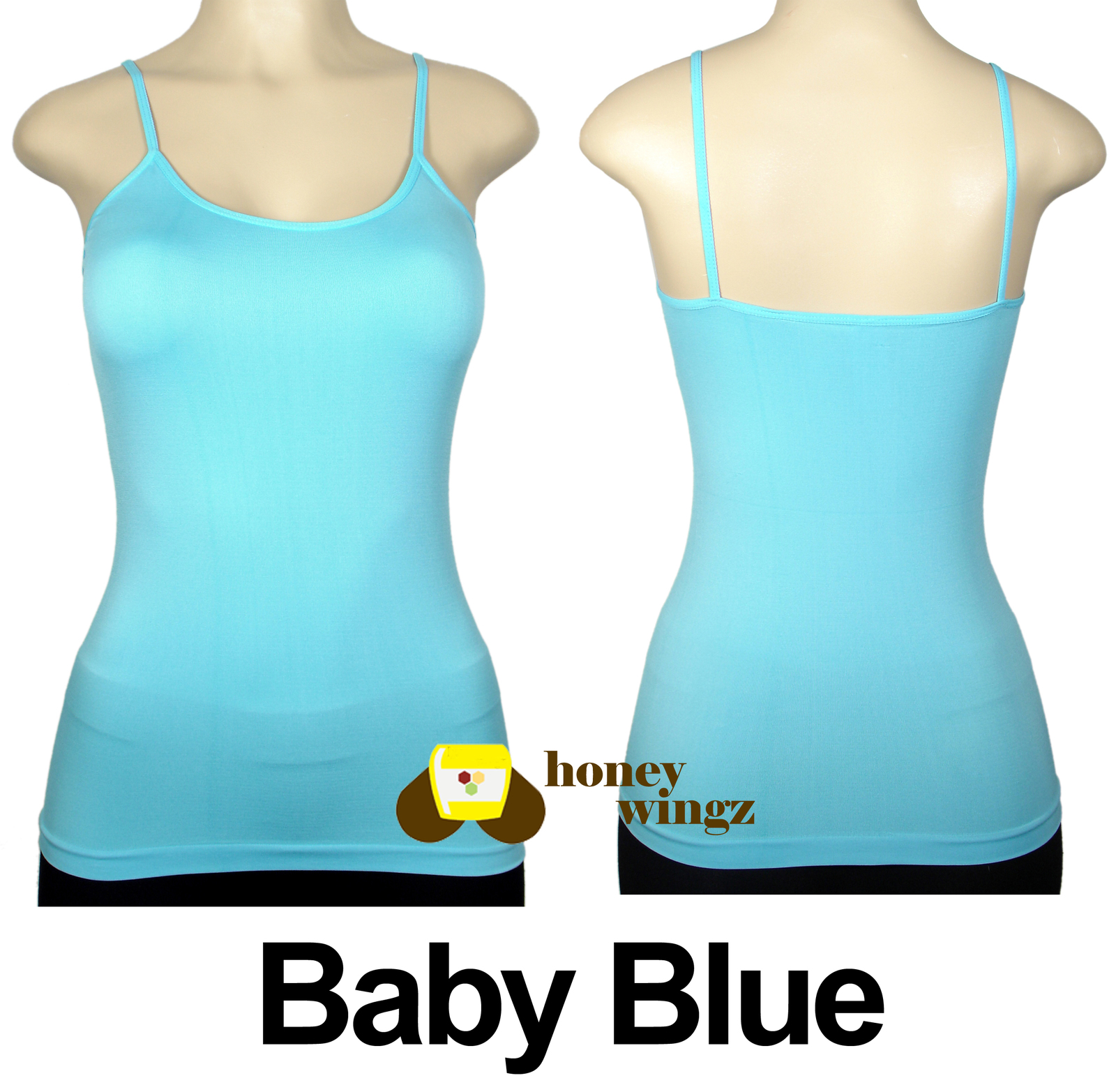 Women Basic Spaghetti Strap CAMI CAMISOLE TANK TOP Layering Baby Blue