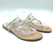 Pierre Dumas Womens Sandals Thong Slip On Faux Leather Clear Beige Size 7.5 - $24.18