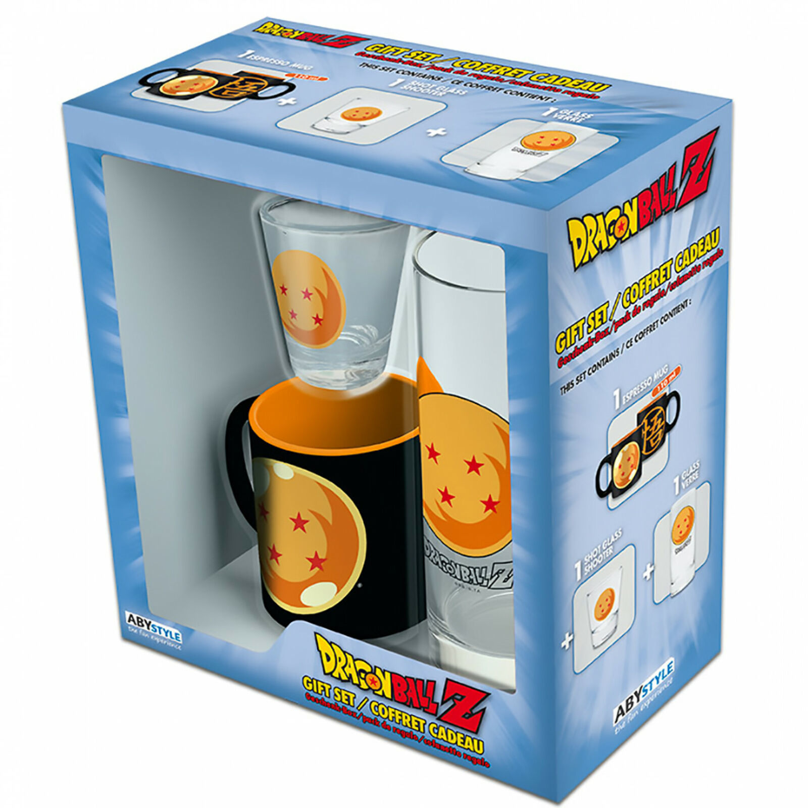 Dragon Ball Z Drink Set Shot Glass, Drinking Glass & Coffee Mug