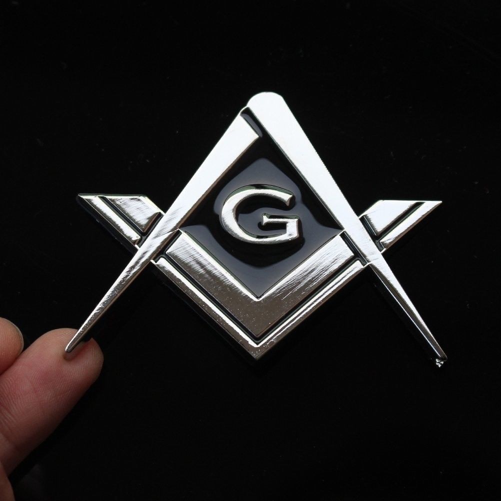 Mason Masonic Detailed Chrome Auto Emblem