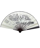 Alien Storehouse Chinese Traditional Sick Fan with The Tops of Mountains... - $23.52