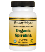 Healthy Origins 100% Natural & Non-Gmo Organic Spirulina 500 mg 180 Tabs - $32.86