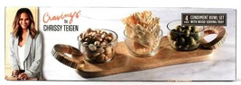 Cravings By Chrissy Teigen 4 Piece Condiment Bowl Set With Wood Serving Tray