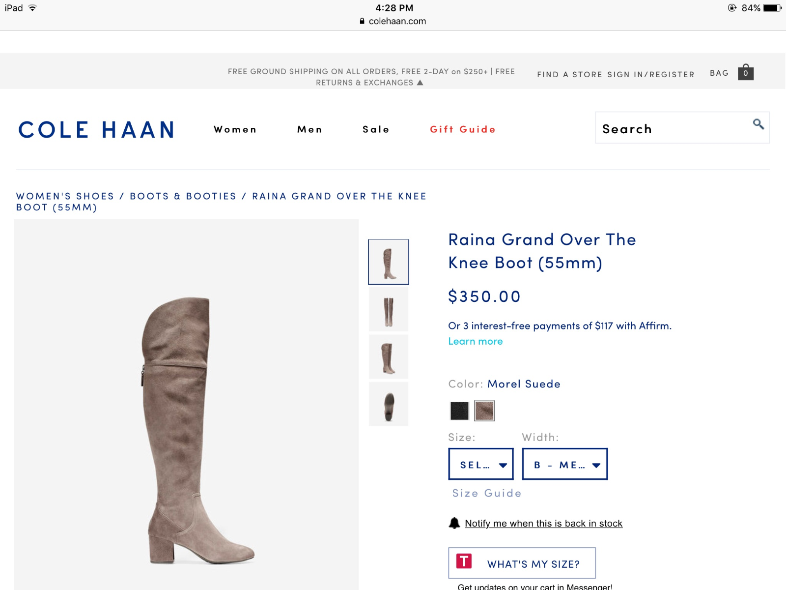 cole haan raina over the knee boots