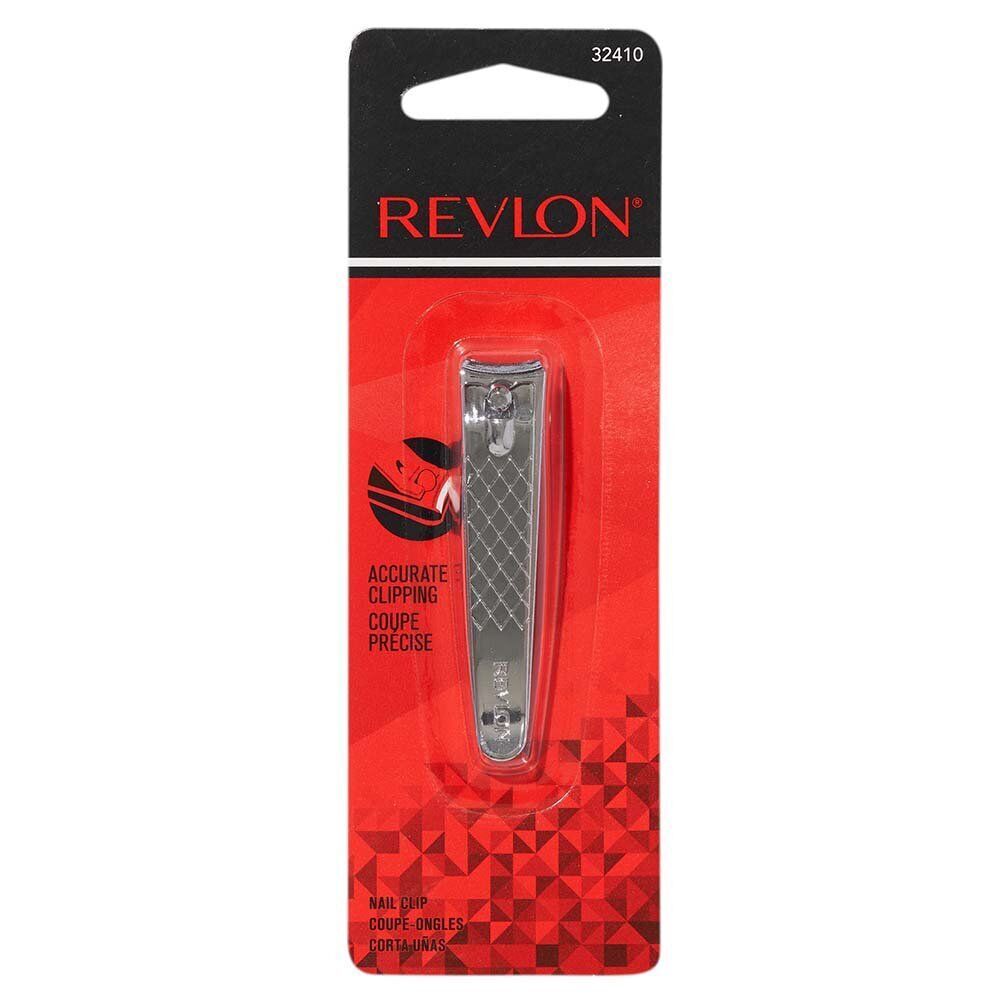 REVLON "NAIL CLIPPER with FILE" Curved Blades Accurate Clipping NAIL CLIP Nail Care Tools
