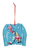 Kurt S. Adler Claydough "Ugly Christmas Sweater" Teal w/SNOWFLAKES Xmas Ornament - $8.88