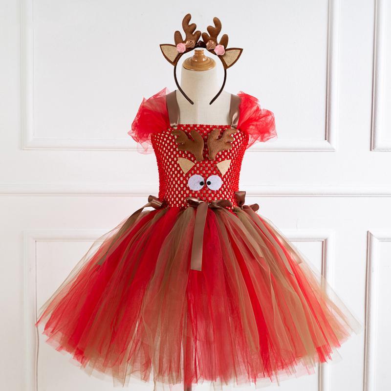 Cute Reindeer Costume Cosplay For Girls Christmas Dress For Kids ...
