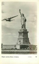Aircraft 1930s Pan American Clipper RPPC Mainzer Postcard Statue Liberty... - $11.87