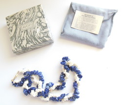 Avon Genuine Blue Sodalite White Coral Twisted Choker Necklace Semi Prec... - $25.95