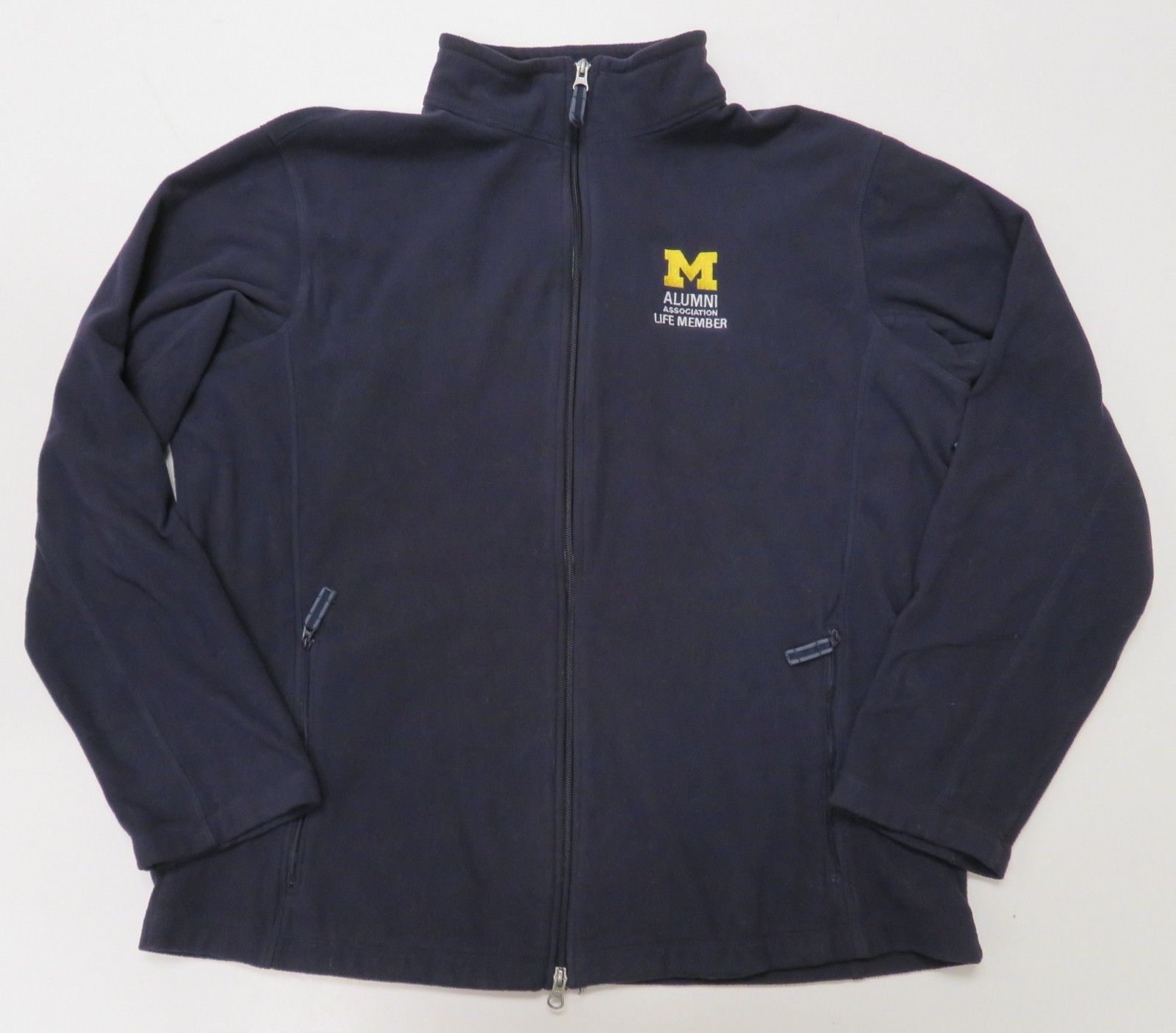 Michigan Wolverines Alumni Fleece Jacket Blue Mens XL Lands End Full ...