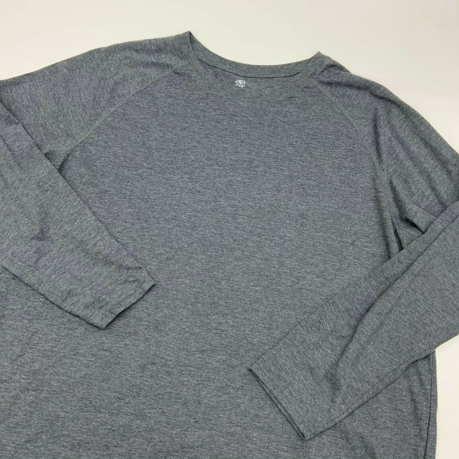 Athletic Works Performance Blend Long Sleeve Shirt Mens 2XL Gray Casual ...