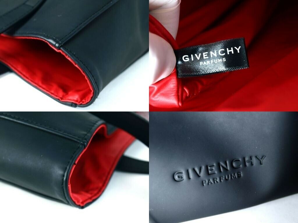 givenchy parfums black leather clutch