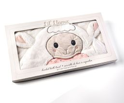 Pink Hooded Bath Towel Lil' Lamb Baby Super Soft Plush Cotton Gift Boxed image 3