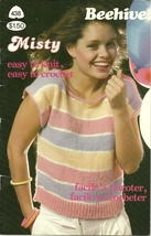 Beehive Misty Pattern Book 438 Knit Crochet Sweater Top Vest Collar Card... - $6.99